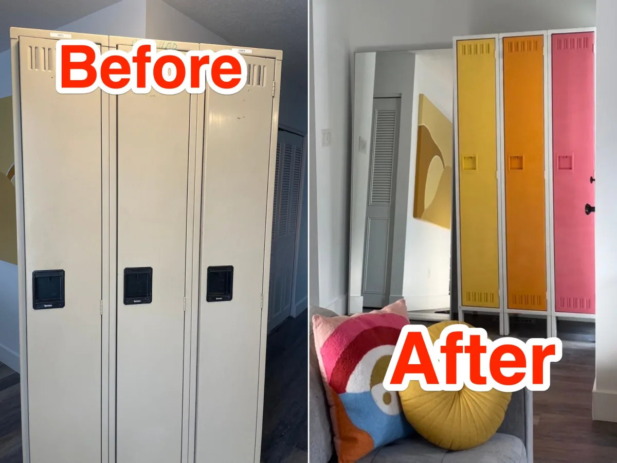Before-and-after photos show how a woman transformed thrifted furniture into exp..