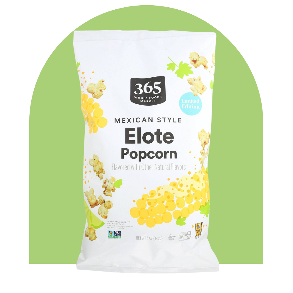 <p><a href="https://www.wholefoodsmarket.com/product/365-by-whole-foods-market-elote-popcorn-5-oz-b0c8k1m3qf" rel="nofollow noopener" target="_blank" data-ylk="slk:Shop Now;elm:context_link;itc:0;sec:content-canvas" class="link rapid-noclick-resp">Shop Now</a></p><p>Mexican-Style Elote Popcorn</p><p>$2.69</p>