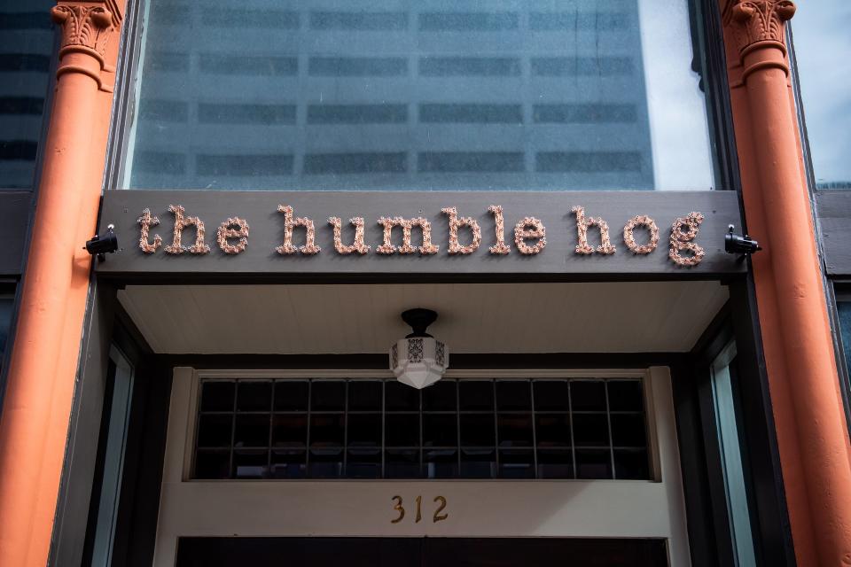 The entrance to The Humble Hog at 312 S. Gay St. in downtown Knoxville on Friday, Jan. 26, 2024.