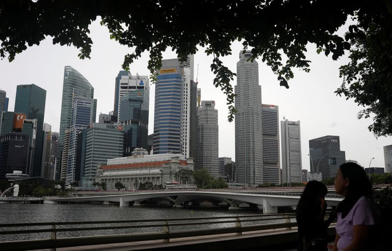 View of Singapore skyline, amid the coronavirus disease (COVID-19) outbreak