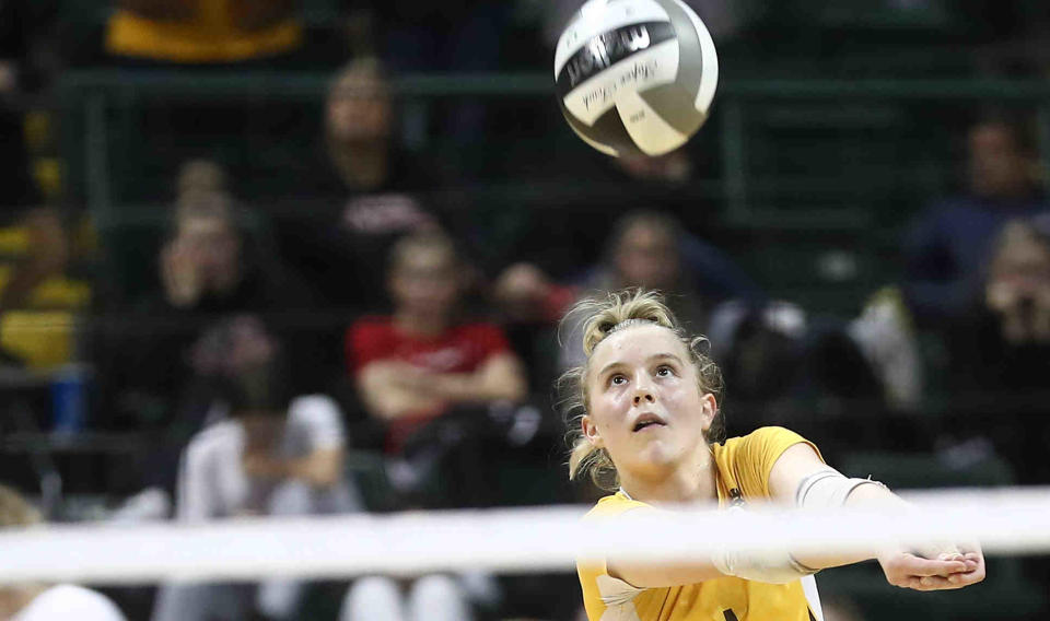 Roger Bacon's Kelsey Niesen during the state final against Gilmour Academy, Saturday, Nov. 13, 2021.