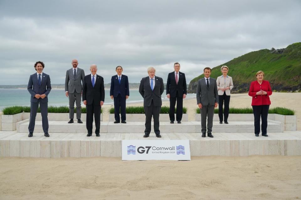 G7元首齊聚一堂。 圖：取自拜登twitter