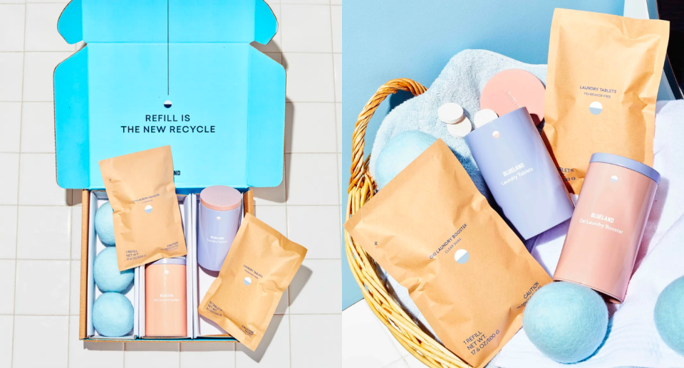 Blueland's Laundry Essentials Kit is a top-rated choice among shoppers. Images via Blueland.