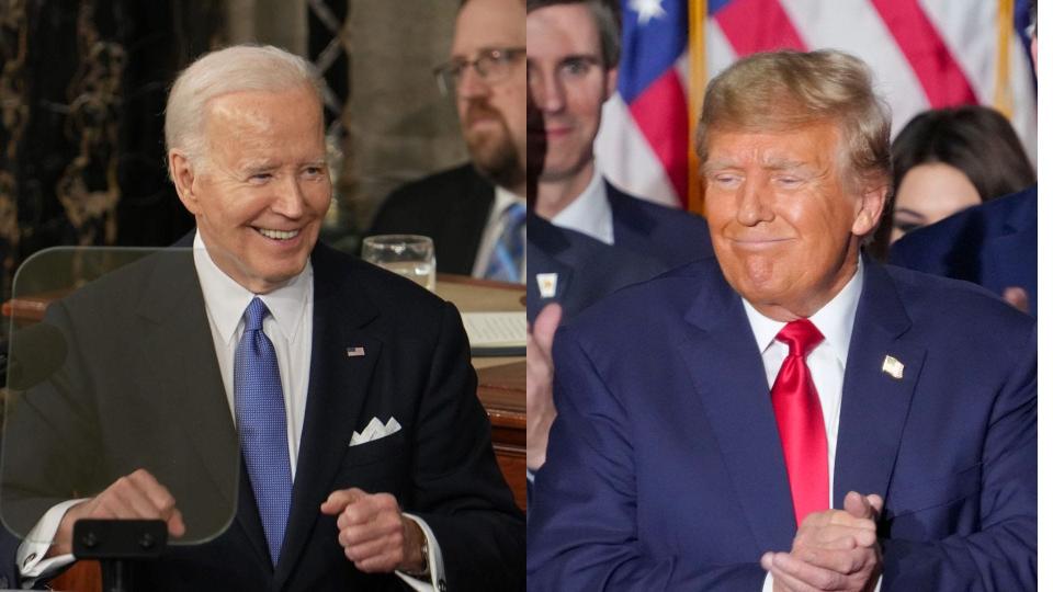 Side by side image of President Joe Biden and former President Donald Trump.