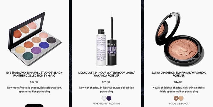 Mac's wakanda makeup colleciton