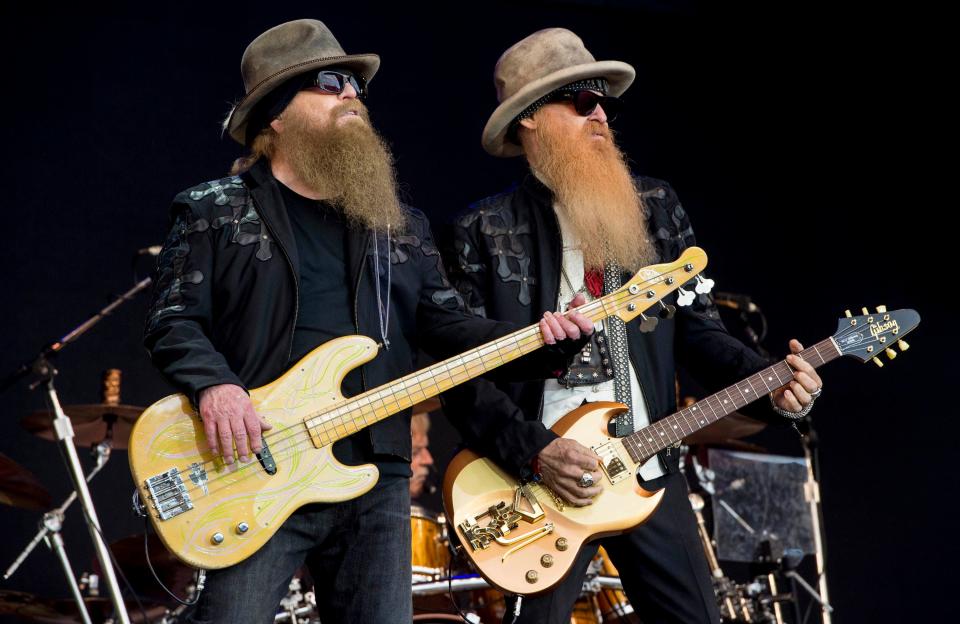 The late Dusty Hill (left) and Frank Gibbons, the dueling guitar frontmen of ZZ Top. The band, which also includes drummer Frank Beard, recently sold the rights to its catalog, following in the footsteps of other classic artists. Music industry experts say the ongoing pandemic is causing musicians to rethink their legacies and last-chapter plans.