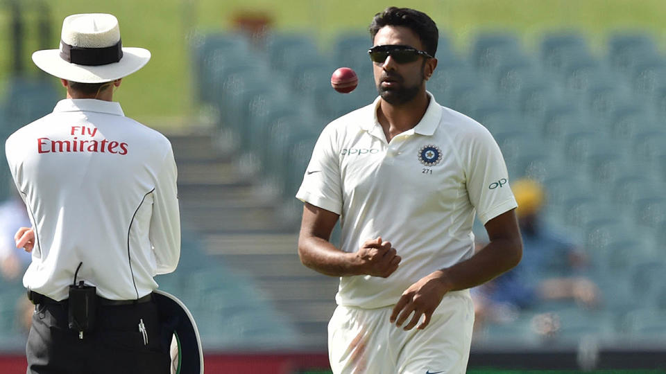 Ravichandran Ashwin in action during the first Test. (Photo by PETER PARKS/AFP/Getty Images)