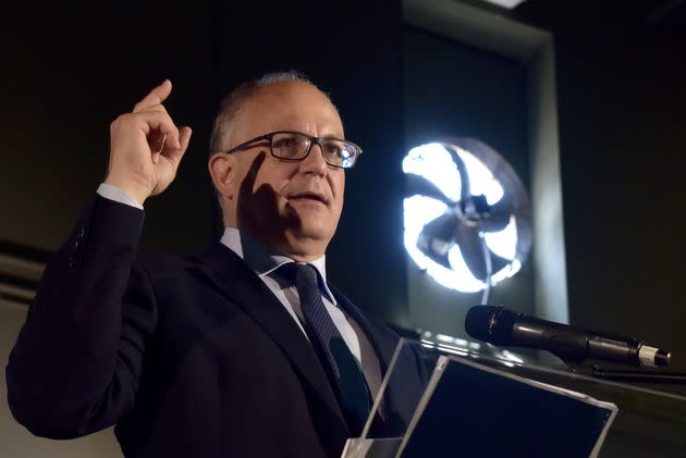 ROME, ITALY - AUGUST 19: The centre-left candidate for Mayor of Rome, Roberto Gualtieri, presents his programme for Rome to the press, on August 19, 2021 in Rome, Italy. The mayoral elections in Italy's major cities including Rome, Milan, Turin and Naples - previously due to be held between 15 April and 15 June -will be held between 15 September and 15 October, according to a decree approved by the cabinet due to the Coronavirus pandemic. (Photo by Simona Granati - Corbis/Corbis via Getty Images) (Photo: Simona Granati - Corbis via Getty Images)