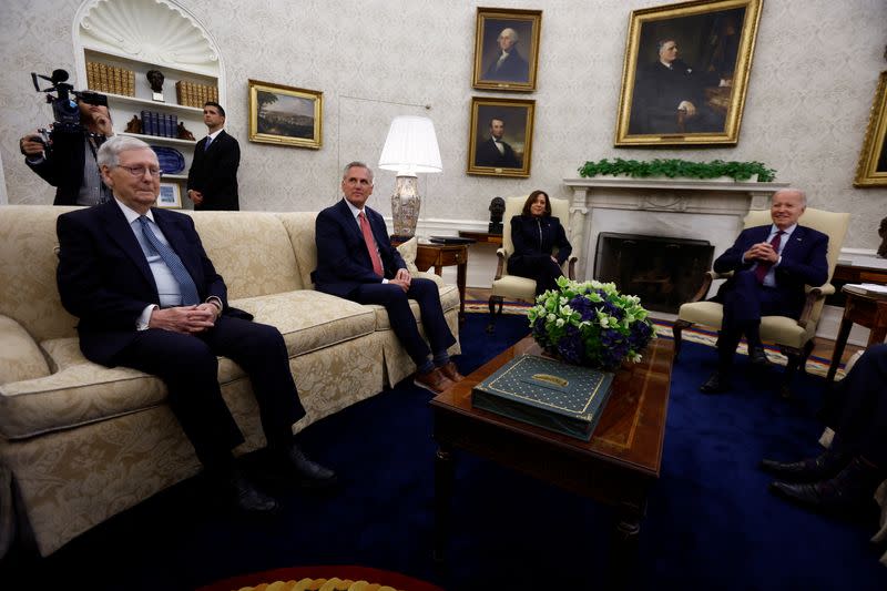 U.S. President Joe Biden holds debt limit talks with Congressional leaders at the White House in Washington