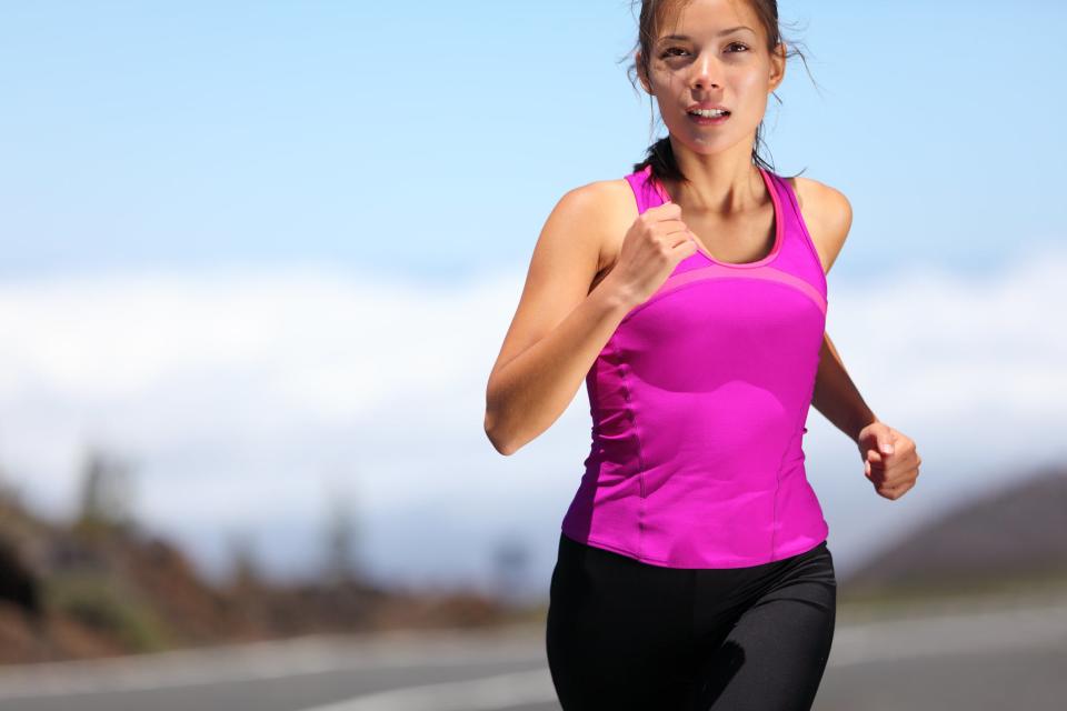 Woman running outside