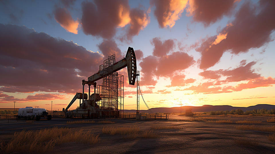 A drilling rig fueled by the energy and expertise of the oil & gas exploration and production company.