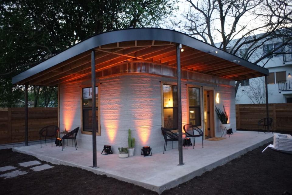 A 3D-printed concrete home from Icon, an American company. (Photo: Icon)