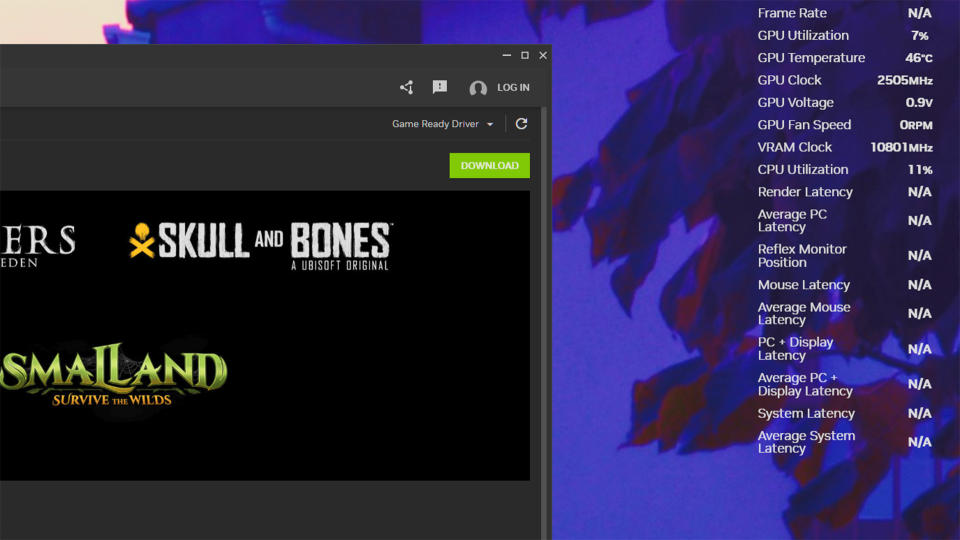 Nvidia's new software, the Nvidia App, open on the desktop