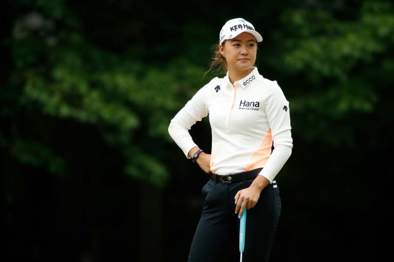 Minjee Lee of Australia waits to putt on the sixth green during the second round of the LPGA Volvik Championship, at Travis Pointe Country Club Ann Arbor, Michigan, on May 26, 2017