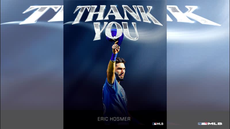 荷斯莫（Eric Hosmer）宣布結束13年大聯盟生涯。（圖／翻攝自MLB推特）