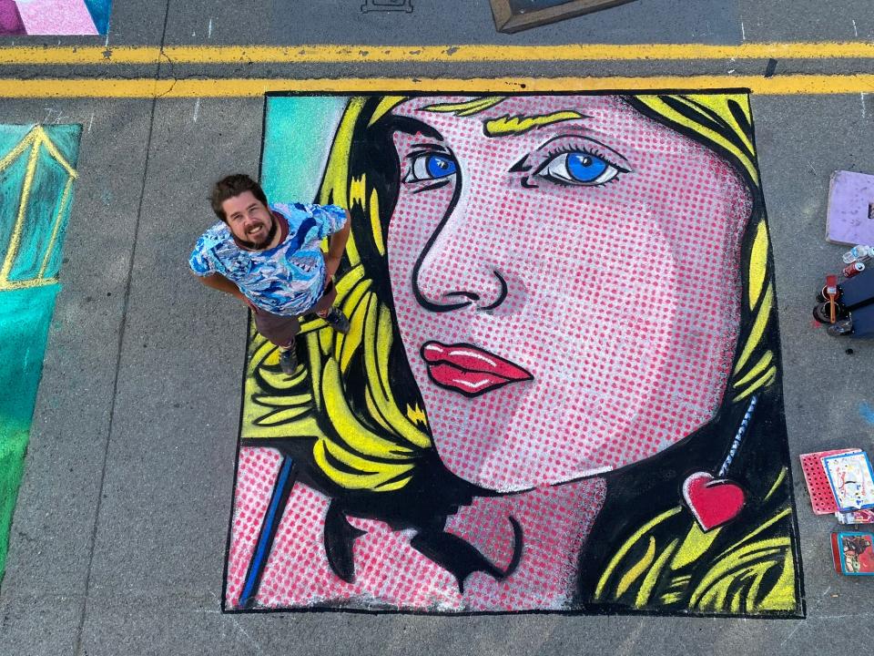 Professional chalk artist Zachary Herndon will be one of 37 "featured artists" at this year's Lake Worth Beach Street Painting Festival.