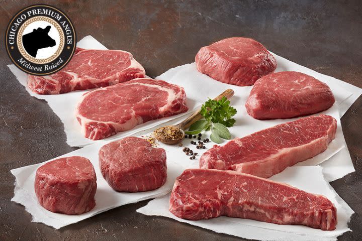 <p><strong>My Chicago Steak</strong></p><p>Chicago Steak Company</p><p><strong>$229.95</strong></p><p><a href="https://go.redirectingat.com?id=74968X1596630&url=https%3A%2F%2Fwww.mychicagosteak.com%2Fcatalog%2Fproduct%2Fview%2Fid%2F444%2Fs%2Fchicago-s-best-seller-assrt108%2Fcategory%2F23%2F&sref=https%3A%2F%2Fwww.delish.com%2Fkitchen-tools%2Fcookware-reviews%2Fg29858595%2Fbest-mail-order-steaks%2F" rel="nofollow noopener" target="_blank" data-ylk="slk:Shop Now;elm:context_link;itc:0;sec:content-canvas" class="link ">Shop Now</a></p><p>Chicago Steaks are all hand-cut, Midwest-raised, USDA prime beef. So, it's safe to say it will be good. This selection comes with filet mignon, boneless strips, top sirloin, and ribeyes.</p>