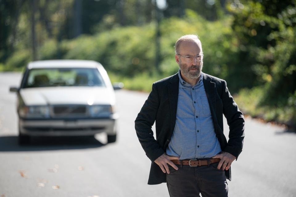 Bob Odenkirk as Hank, an English professor in AMC's "Lucky Hank," based on Richard Russo's novel "Straight Man."