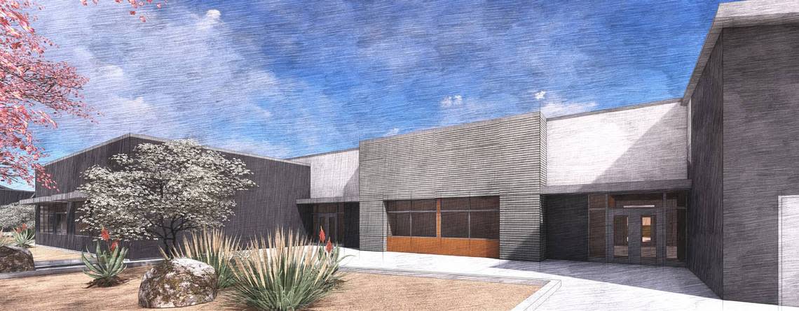 Digital rendering of Hirayama Elementary School in the Clovis Unified School District. The district’s 35th elementary school is the first school in Clovis named after a Japanese American person and is scheduled to open in August 2024.