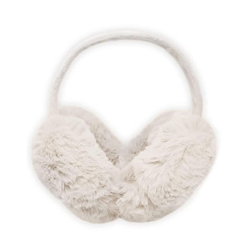 2) Cable Knit Furry Fleece Foldable Earmuffs