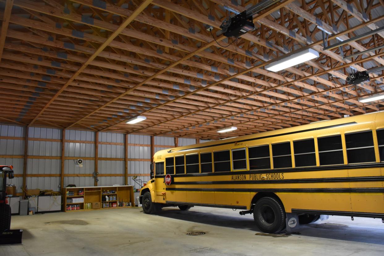 Installing heating in the bus garage is one of the items on the list for the Alanson Public School bond proposal, if approved. Superintendent Rachelle Cook said heating the garage will help improve the longevity of the district’s buses.