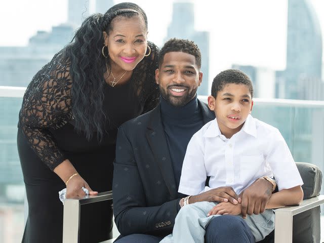 <p>George Pimentel/Getty </p> Andrea Thompson, Tristan Thompson, and Amari Thompson attend The Amari Thompson Soiree in support of Epilepsy Toronto on August 9, 2018 in Toronto, Canada.