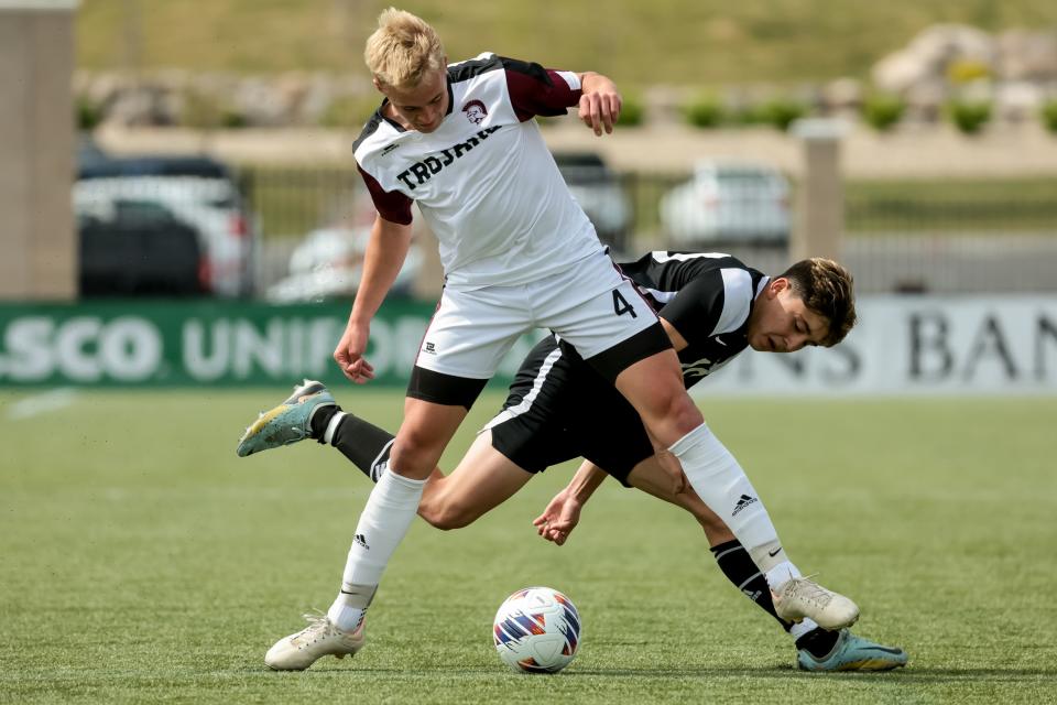 Morgan and Ogden compete in a 3A boys soccer state semifinal at Zions Bank Stadium in Herriman on Wednesday, May 10, 2023. | Spenser Heaps, Deseret News