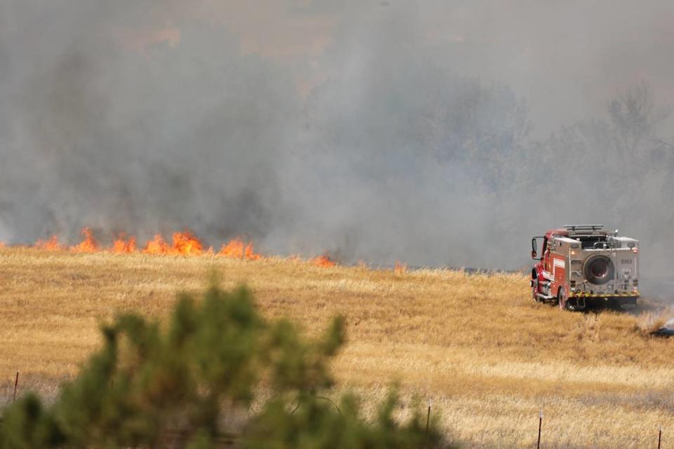 The Garrison Fire burned about 150 acres in southern Monterey County near Camp Roberts. Photo courtesy of Trisha Butcher.