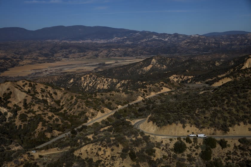 LOS PADRES NATIONAL FOREST, CA-FEBRUARY 11, 2020: Overall shows Route 33 cutting through the Los Padres National Forest. (Mel Melcon/Los Angeles Times)