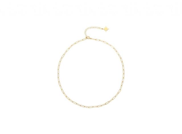 Aobei Pearl V Shape Pendant Necklace 18K Gold Chain Choker