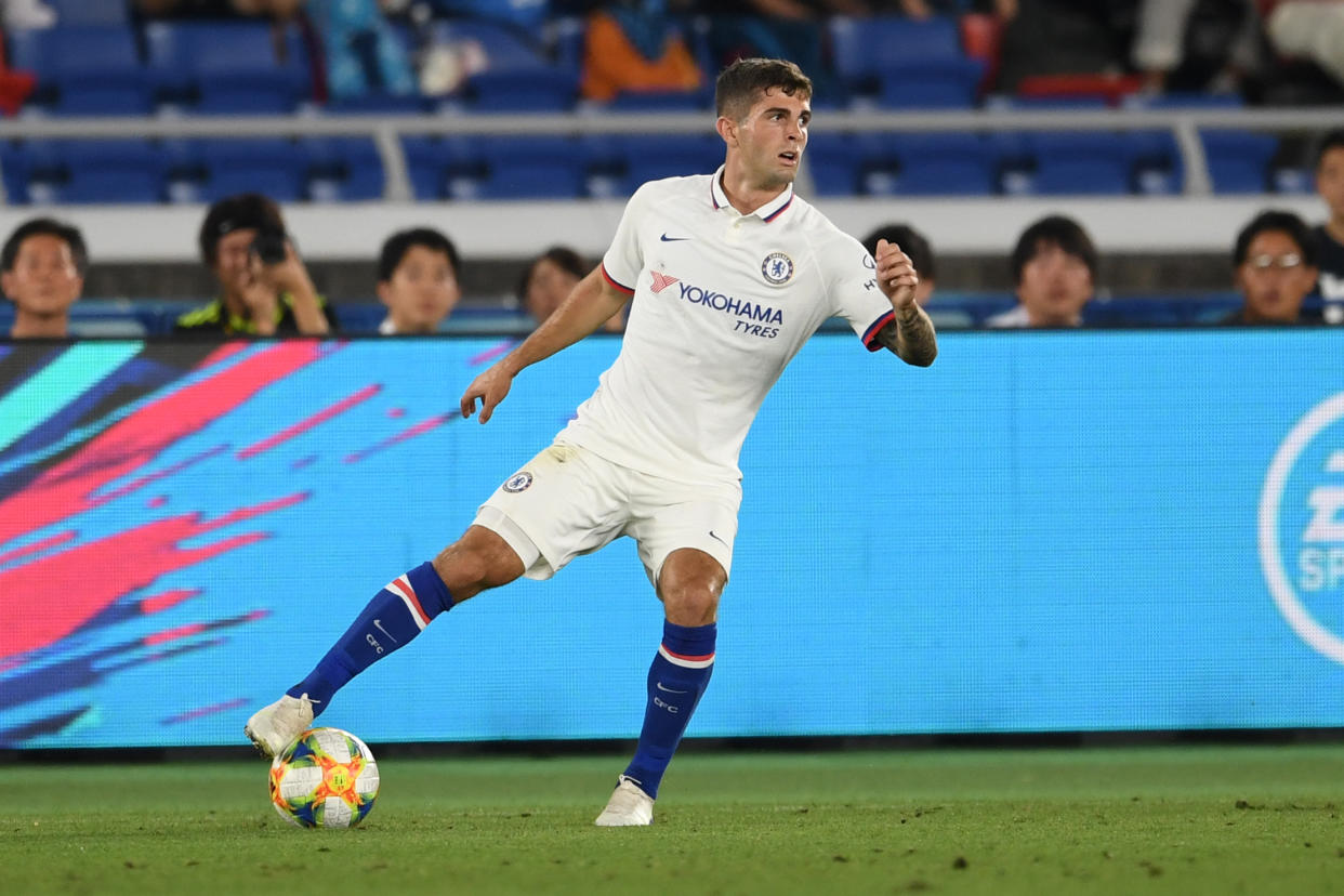 YOKOHAMA, JAPAN - JULY 19: Christian Pulisic of Chelsea in action during the preseason friendly match between Kawasaki Frontale and Chelsea at Nissan Stadium on July 19, 2019 in Yokohama, Kanagawa, Japan. (Photo by Masashi Hara/Getty Images)