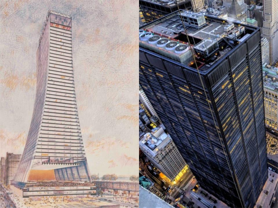 Side-by-side of a proposed NYC skyscraper and the present-day building in its place. - Copyright: Pei Cobb Freed & Partners und Getty Images/Tony Shi Photography