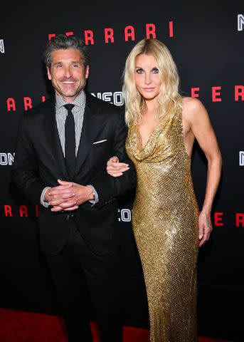 <p>Michael Buckner/Variety via Getty</p> Patrick and Jillian Dempsey at the premiere of <em>Ferrari</em> in Los Angeles on Dec. 12, 2023