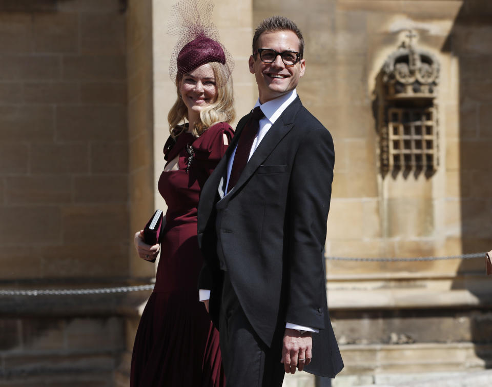 Gabriel Macht, who brought along his wife Jacinda Barrett, also got a prime seat inside the church. Source: Getty