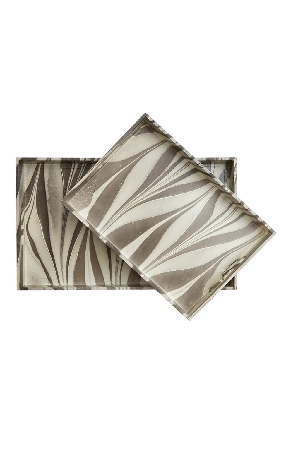 6) Swirl Marbled Trays