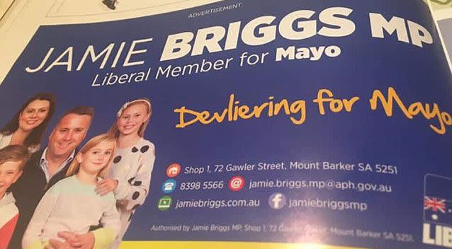 An embarrassing typo in a newspaper advertisement this week said he was 'devliering' for Mayo. Source: Supplied.