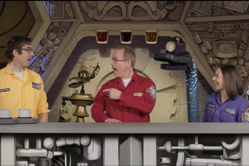 From left, Jonah Ray, Joel Hodgson and Emily Marsh star in "Mystery Science Theater 3000." Photo courtesy of Shout! Studios/Gizmonic Arts