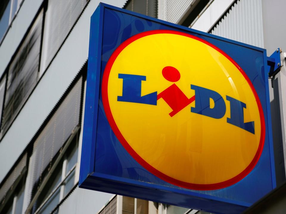 A company logo is pictured outside a Lidl supermarket in Vienna, Austria, May 7, 2016.