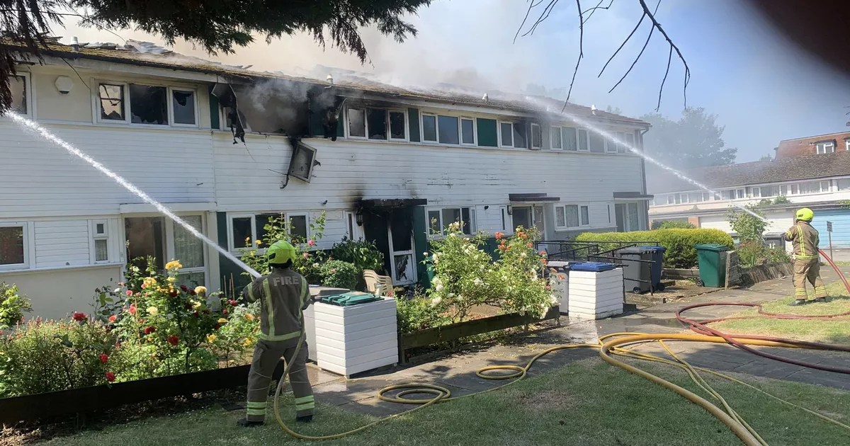 Barnet Council launched a probe after a fire tore quickly through a terrace in Moss Hall Grove, Finchley (London Fire Brigade)