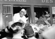 PARIS, FRANCE - SEPTEMBER 12: Mahatma Gandhi arriving Gare de Lyon on September 12, 1931 in Paris, France. (Photo by Keystone-France/Gamma-Rapho via Getty Images)