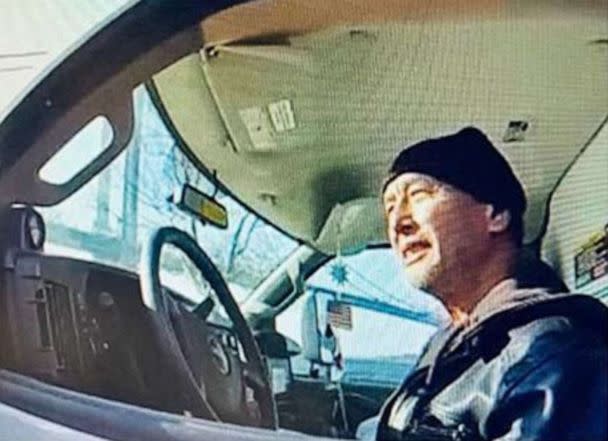 PHOTO: An image obtained by ABC News from an NYPD body camera of suspect Weng Sor in a U-Haul just before his arrest. (NYPD via ABC News)