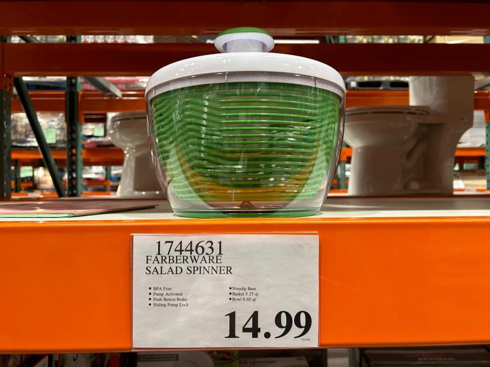 Salad spinner on display at Costco