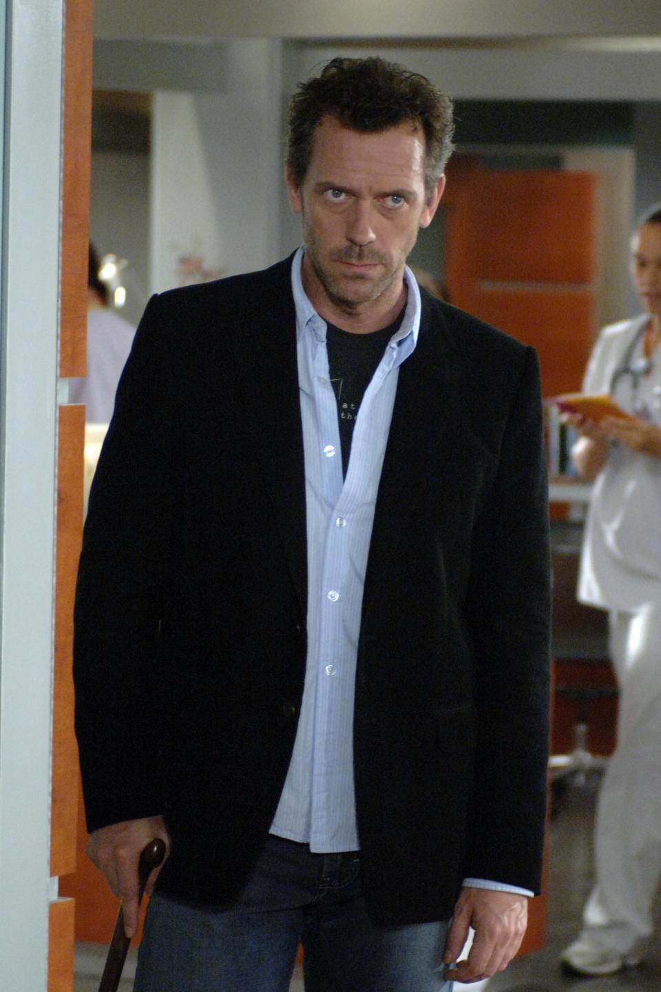 In this image released by Fox, Hugh Laurie portrays Dr. Gregory House in a scene from the first season finale of "House, M.D." The Fox medical drama concludes its eight-season run on Monday, May 21, 2012, with a finale at 9 p.m. EDT, preceded by a one-hour retrospective. (AP Photo/Fox, Jamie Trueblood)