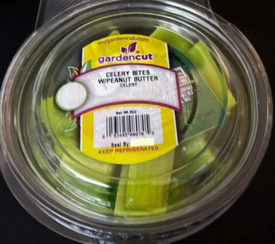 Garden Cut of Indianapolis recalled Garden Cut products that contain 0.75 ounce Jif Peanut Butter cups on May 23, 2022. Sometimes the Jif logo is clear in the package. Sometimes it may be obscured by the product sticker atop the package.