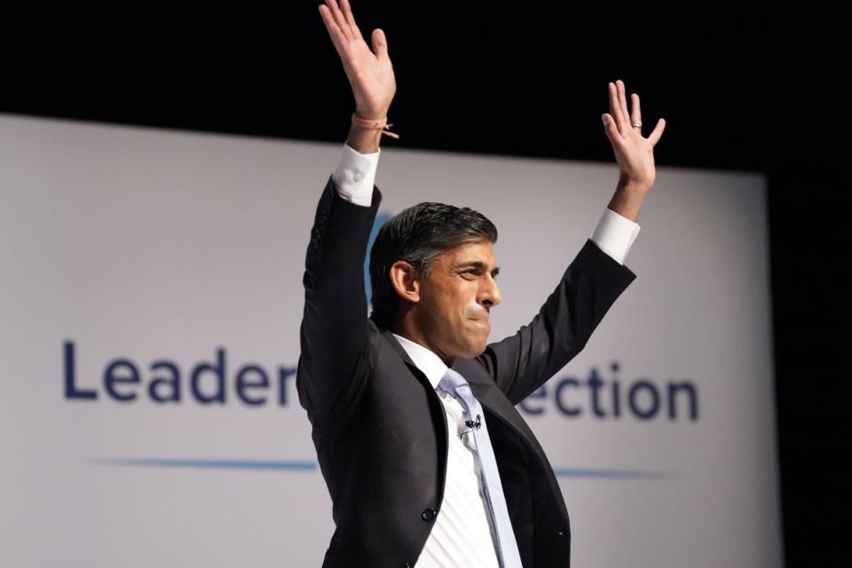 Rishi Sunak at the hustings event in Darlington (Danny Lawson/PA) (PA Wire)