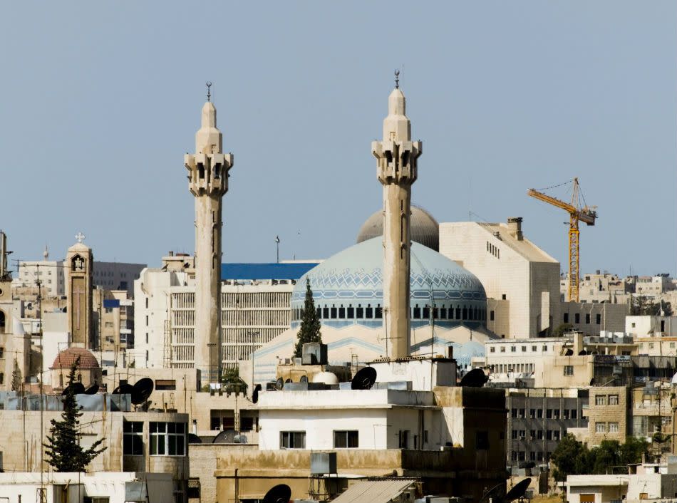 <b>AMMAN, JORDAN:</b> The King Abdullah I Mosque in Amman, Jordan was built between 1982 and 1989.