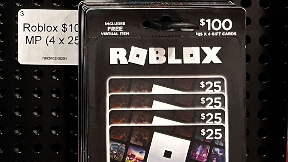 Gaming Center gift card display at Costco store featuring Roblox gift cards. - Lindsey Nicholson/UCG/Getty Images/File