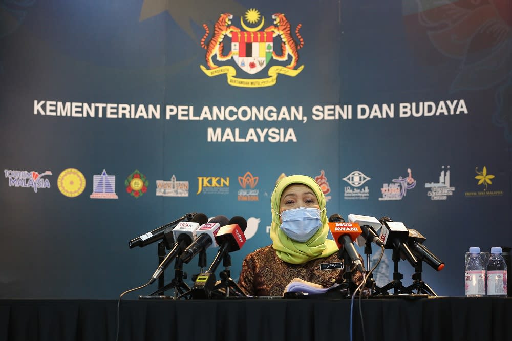 Tourism, Arts and Culture Minister Datuk Seri Nancy Shukri speaks during a press conference in Kuala Lumpur November 23, 2020. — Picture by Yusof Mat Isa