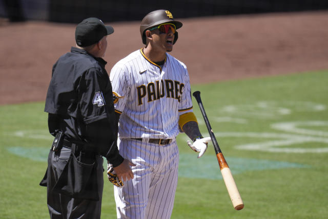 Padres' Manny Machado gets hit terribly, Perdomo gets bashed hard after  being ruled an intentional hit