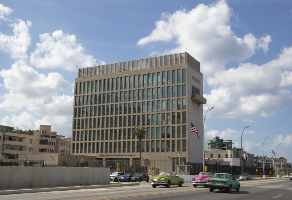 FILE: HAVANA, CUBA - JANUARY 04: A view of the US Embassy on the day of its reopening for visa and consular services in Havana, Cuba on January 4, 2023. / Credit: Yander Zamora/Anadolu Agency via Getty Images